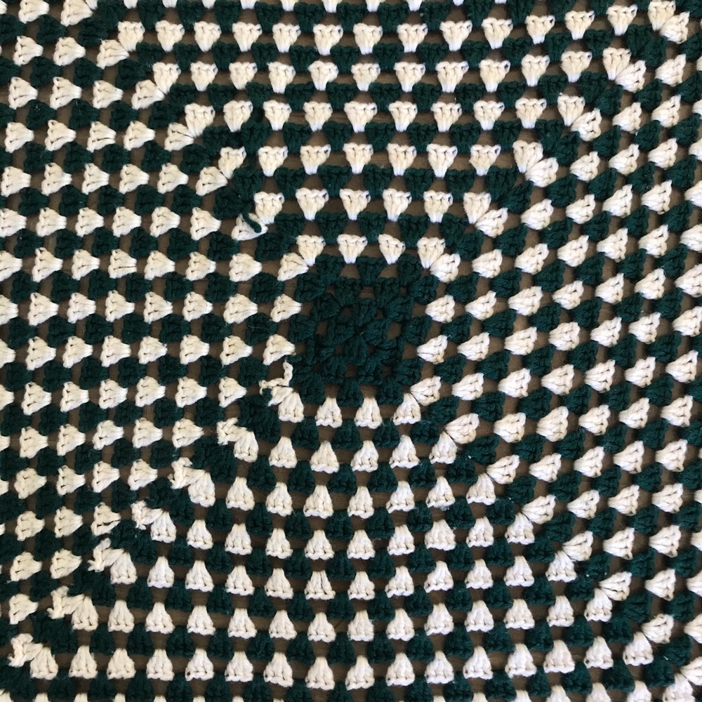 π4/$25 - VINTAGE crocheted Granny lap blanket - 5β x 5β - Picture 4 of 4